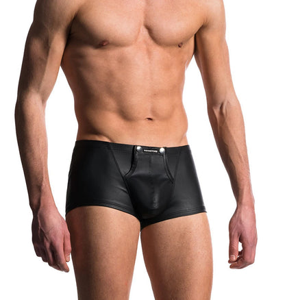 Sexy Men Boxers Open Crotch Faux Leather Lingerie