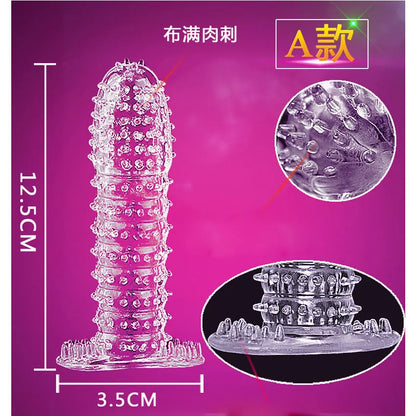 Crystal Cock Ring Penis Extension Sleeve for Men