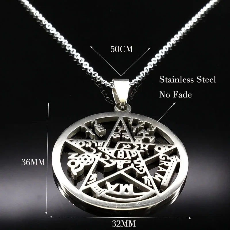 Witchcraft Pentagram Tetragrammaton Pendant