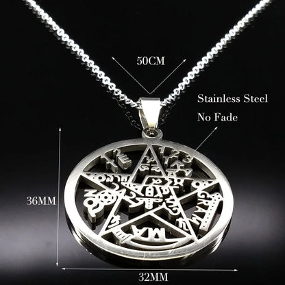 Witchcraft Pentagram Tetragrammaton Pendant