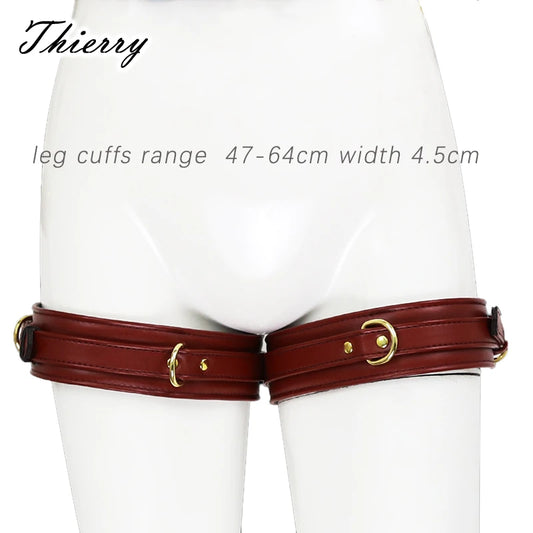 Thierry Adjustable PU Leather Erotic Thigh Cuffs