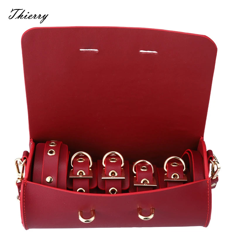 Thierry Leather Bondage Set Restraints Collars Ankle Hand cuffs