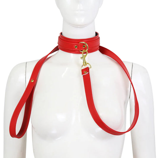 PU Leather Collar With Leash