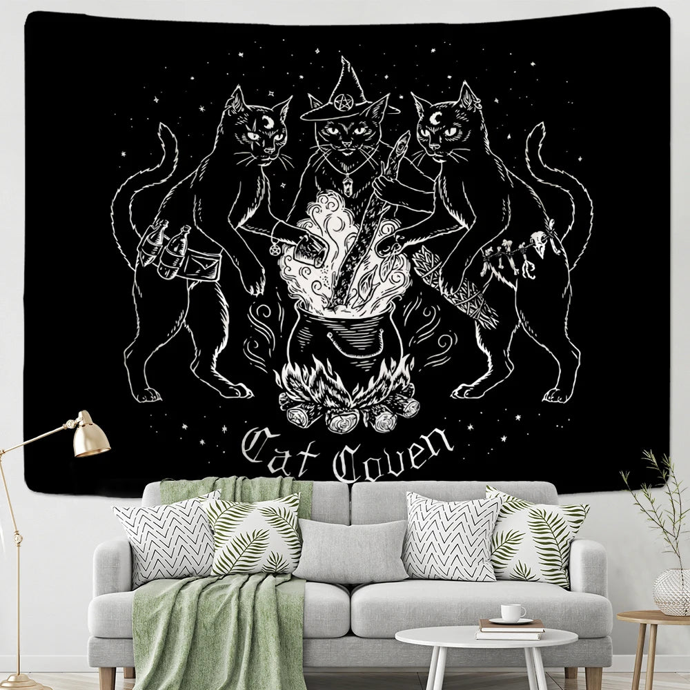 Cat Mysterious Divination  Tapestry
