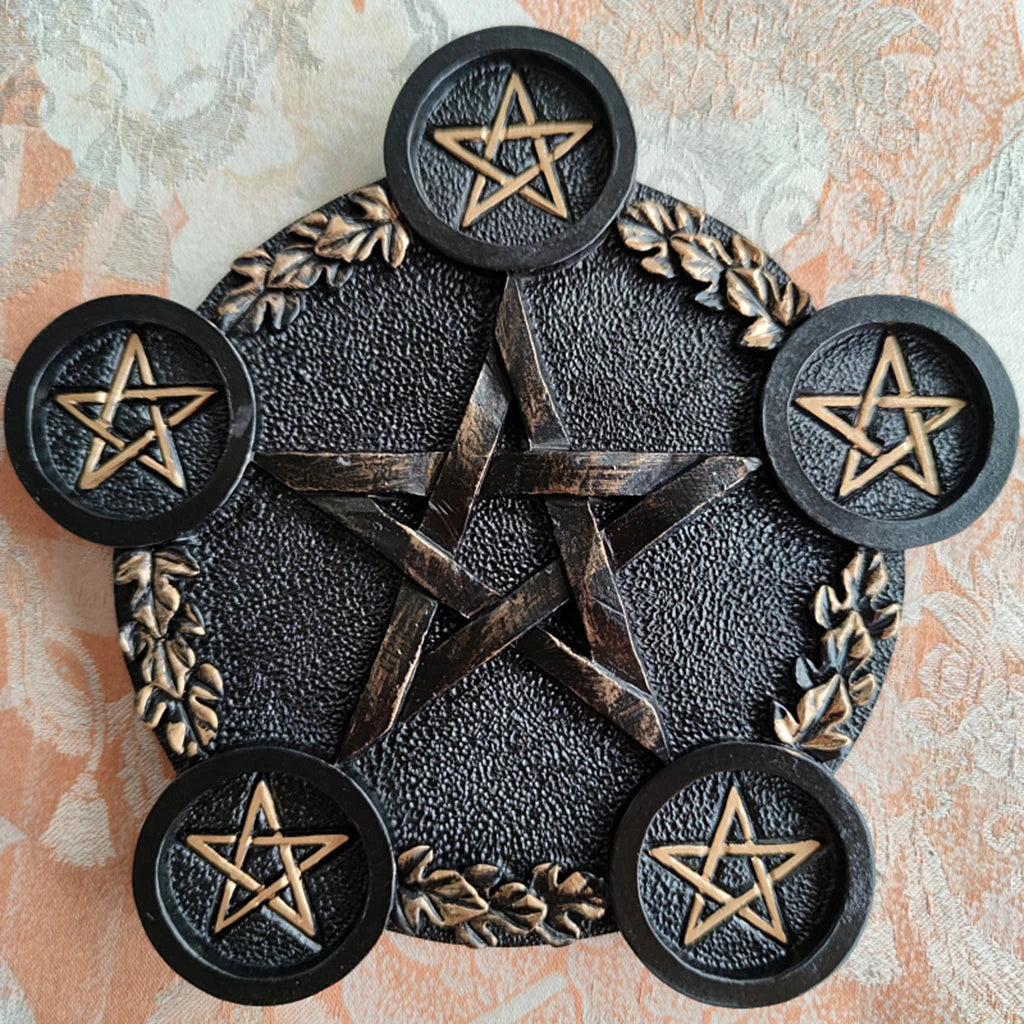 Pentagram  Altar Plate Candle Holder