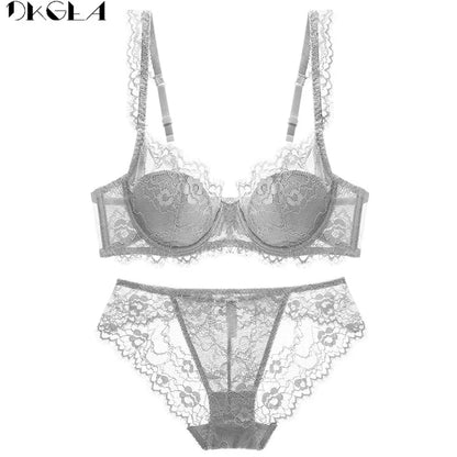 Brassiere Embroidery Bras Green Underwear Set