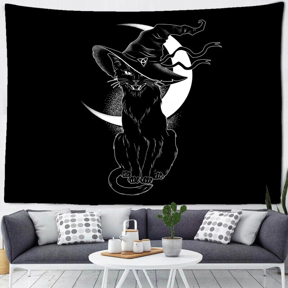 Black Cat Psychedelic Tapestry