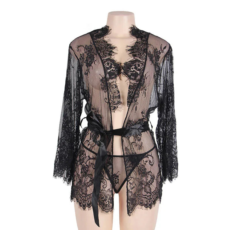 Sexy Women Lingerie Lace Night Dress