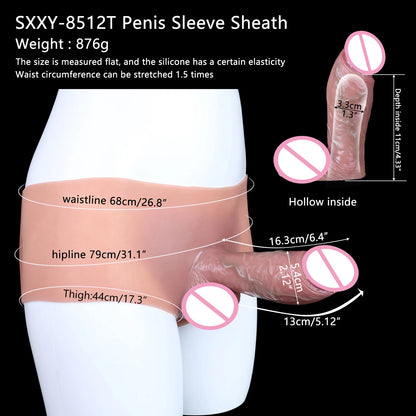 FAAK Silicone Briefs with Penis Sleeve Male Masturbator
