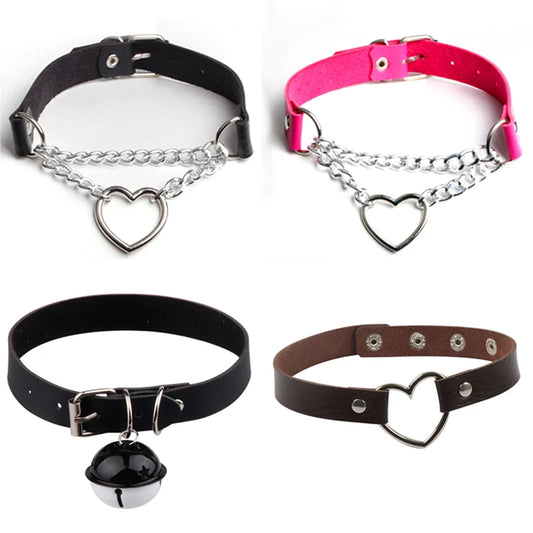Peach Heart Chain Collar