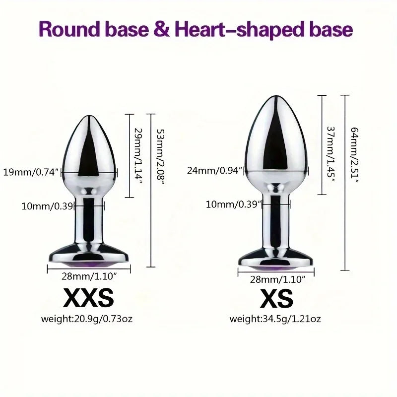 1PC Luxury Metal Butt Toys Heart Shaped