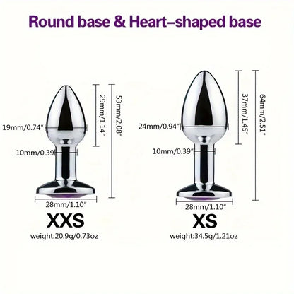 1PC Luxury Metal Butt Toys Heart Shaped