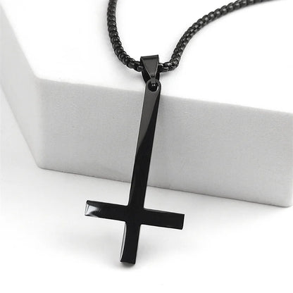 Upside Down Cross  Necklace