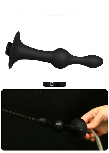 Soft Silicone Connectable Butt Plug with Shower Head