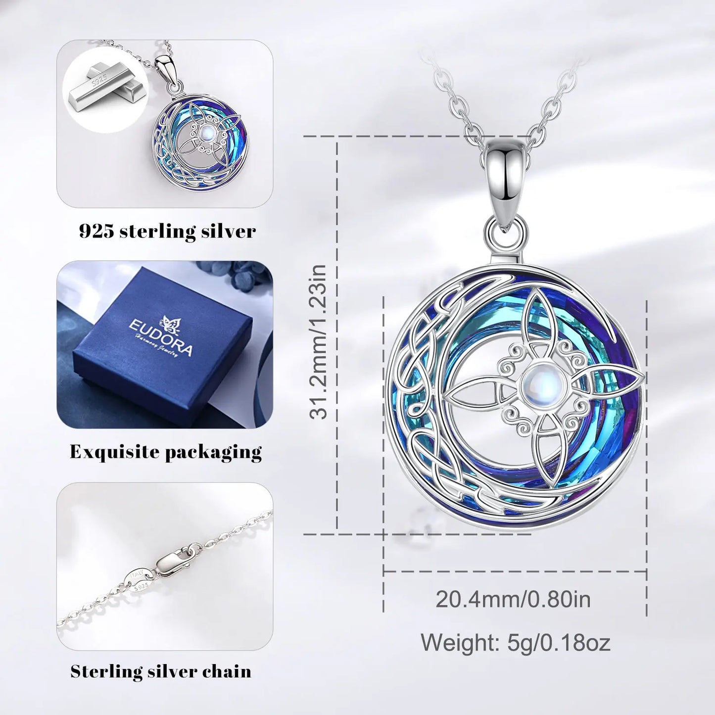 Sterling Silver Witch Knot Necklace