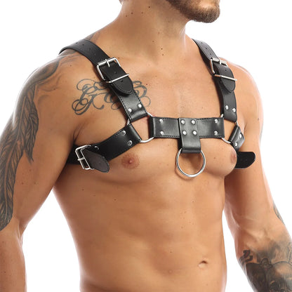 Sexy Men Leather Chest Harness