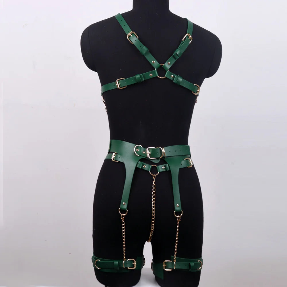 Full Body Harness Bra Sexy Leather Lingerie