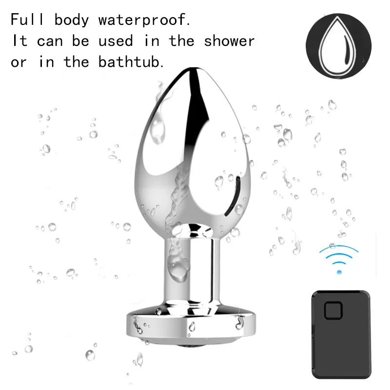 Wireless Remote Control Multi-Frequency Metal Anal Plug Vibrator