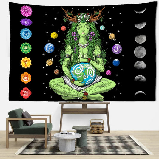 Green Girl Seven Chakra Tapestry
