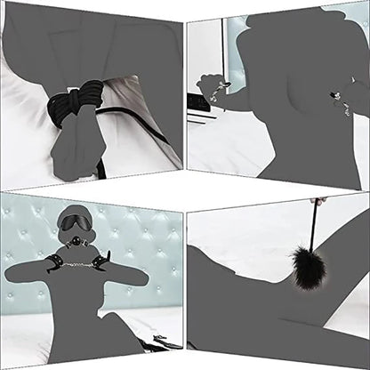 11pcs Plush Leather Handcuff Bondage Kit