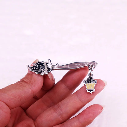 BROOM badge with lamp Enamel Lapel Pin brooch