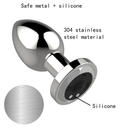 Wireless Remote Control Multi-Frequency Metal Anal Plug Vibrator