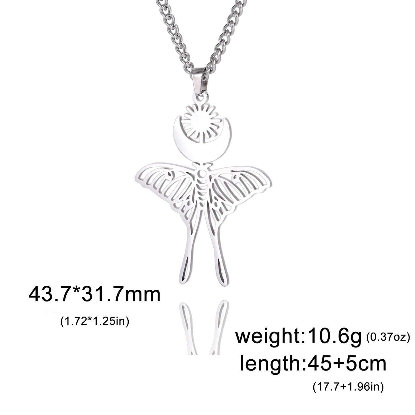 Skyrim Moon Sun Butterfly Pendant Necklace