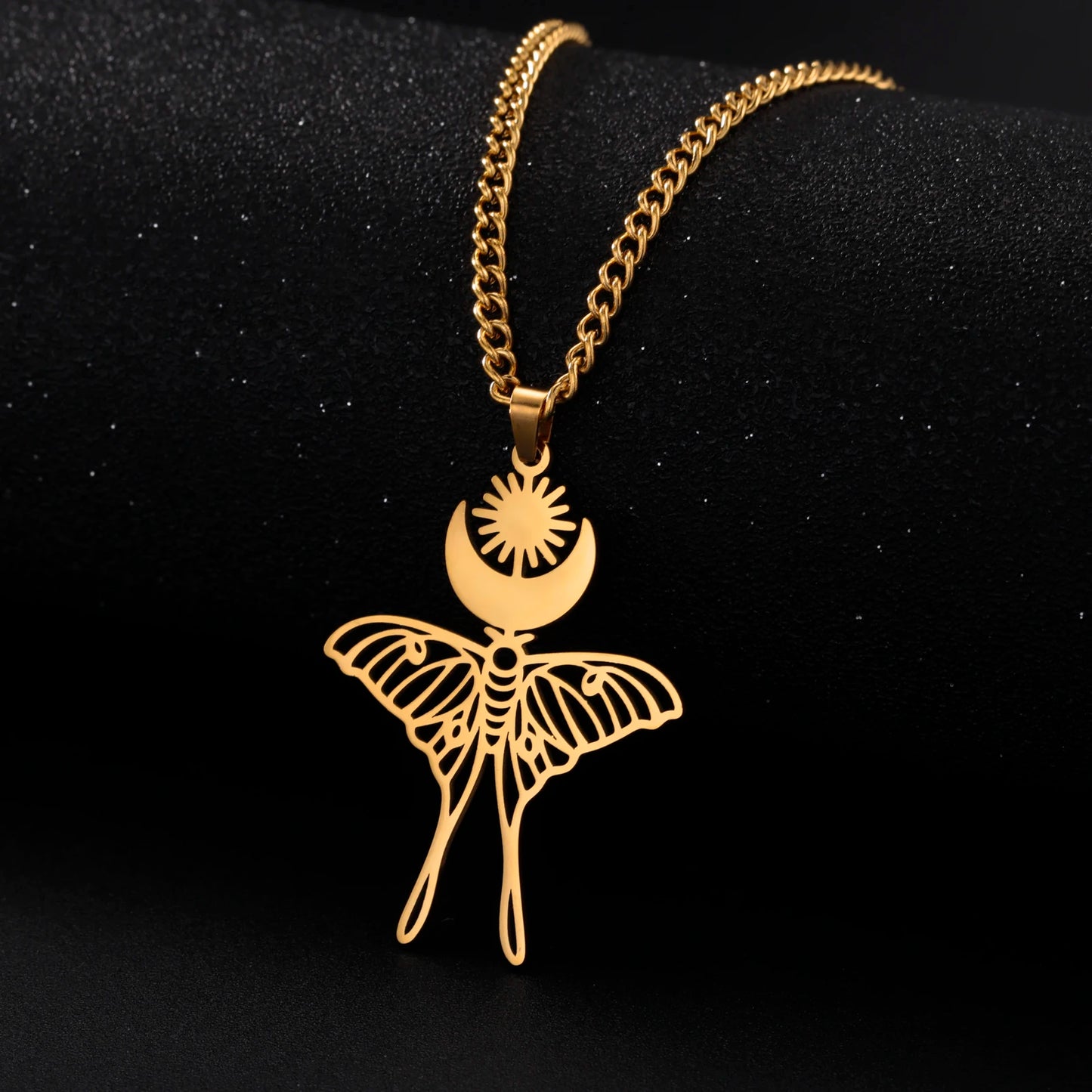 Skyrim Moon Sun Butterfly Pendant Necklace