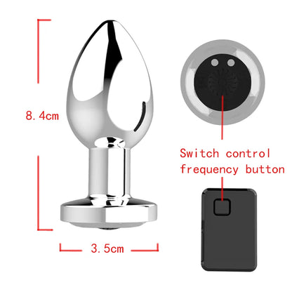 Wireless Remote Control Multi-Frequency Metal Anal Plug Vibrator