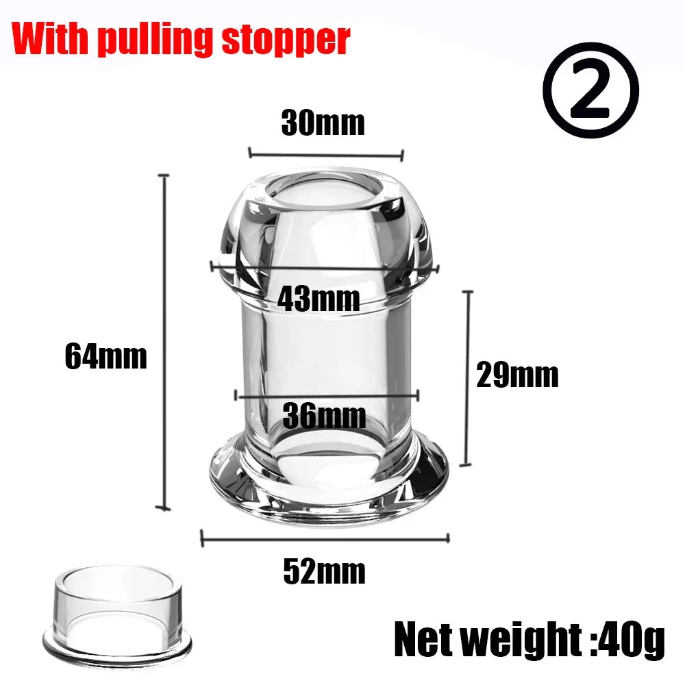 Hollow Speculum Peeking anal beads butt plug with stopper expander