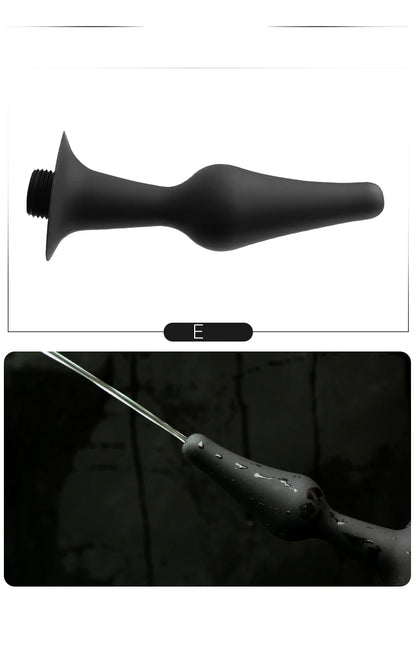Soft Silicone Connectable Butt Plug with Shower Head