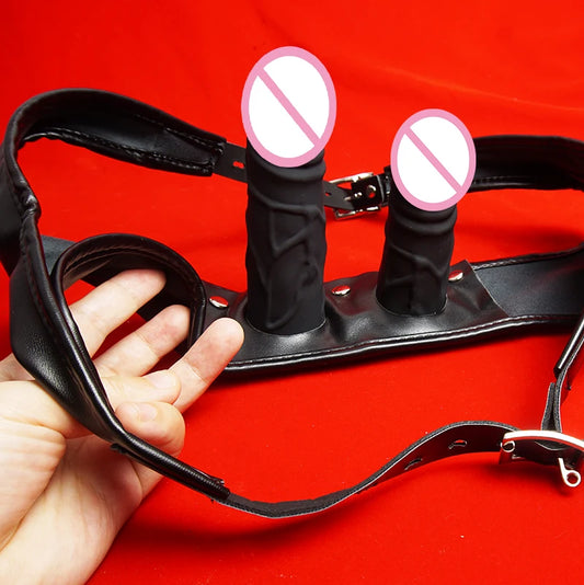 Detachable Chastity Double Silicone Dildos Penis Strap On Belt