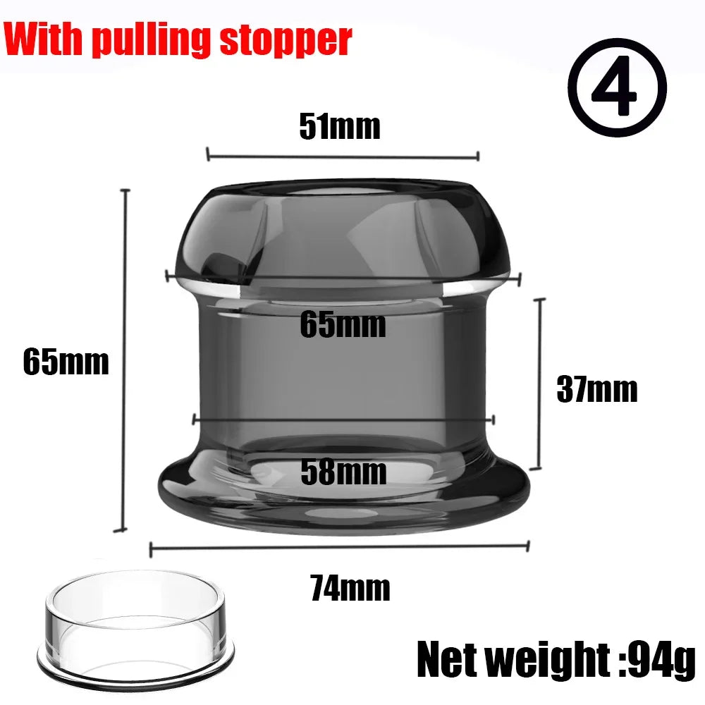 Hollow Speculum Peeking anal beads butt plug with stopper expander