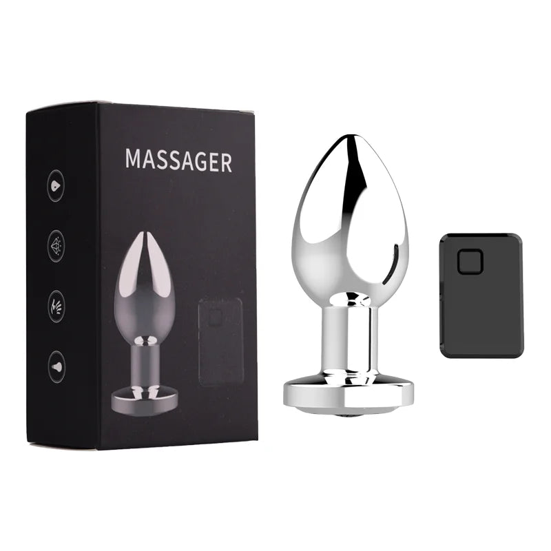 Wireless Remote Control Multi-Frequency Metal Anal Plug Vibrator