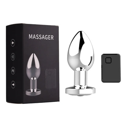 Wireless Remote Control Multi-Frequency Metal Anal Plug Vibrator
