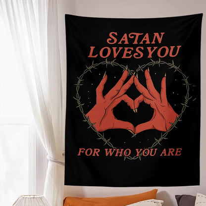 Wall Hanging Satan Loves You