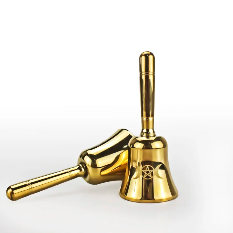 Triple Moon Lotus Triquetra Brass Bells