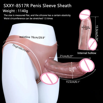 FAAK Silicone Briefs with Penis Sleeve Male Masturbator