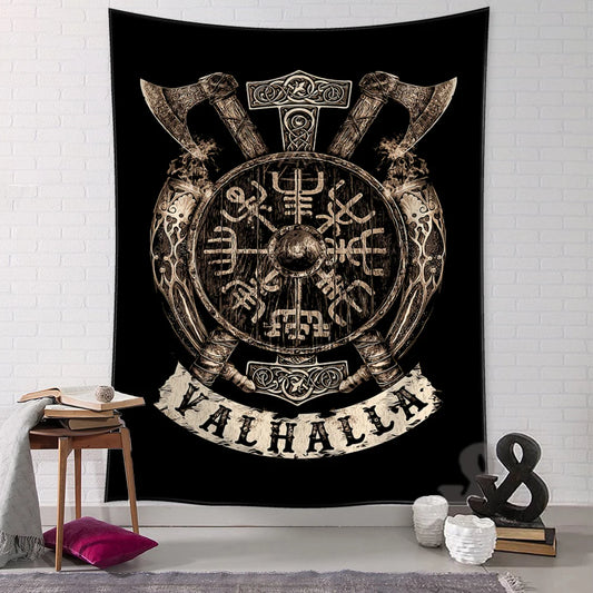 Viking  Mysterious Raven Tapestry