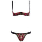 Exquisite Embroidery Flower Push Up Open Bra Crotch Panty Set