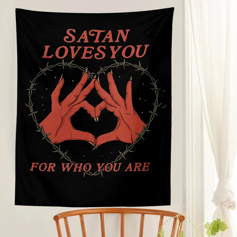 Wall Hanging Satan Loves You