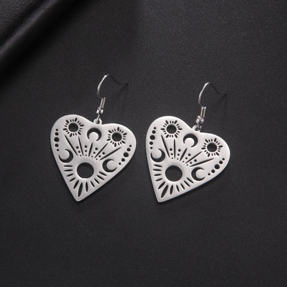 Sipuris Sun Moon Love Heart Dangle Earrings
