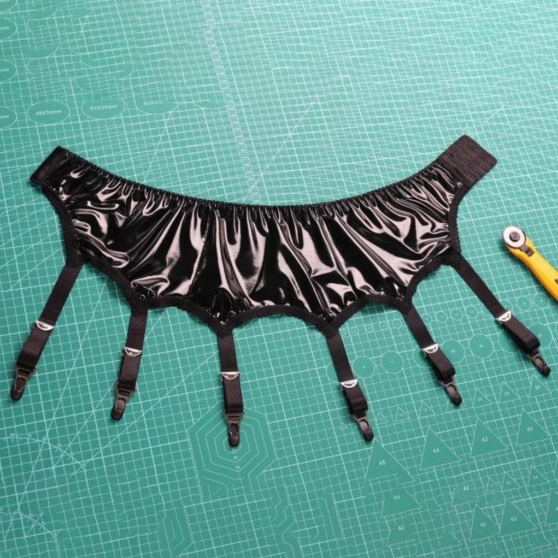 Retro PVC Leather Garters For Stockings