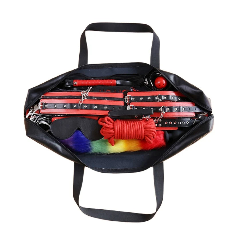 Bdsm Bondage Bag for Sex Toys Leather Handbag