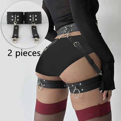 Gothic Harness Belt  w/ Handcuffs Accessories