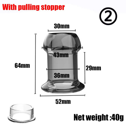 Hollow Speculum Peeking anal beads butt plug with stopper expander