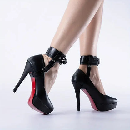 Adjustable Black Ankle Harness with Buckle Straps