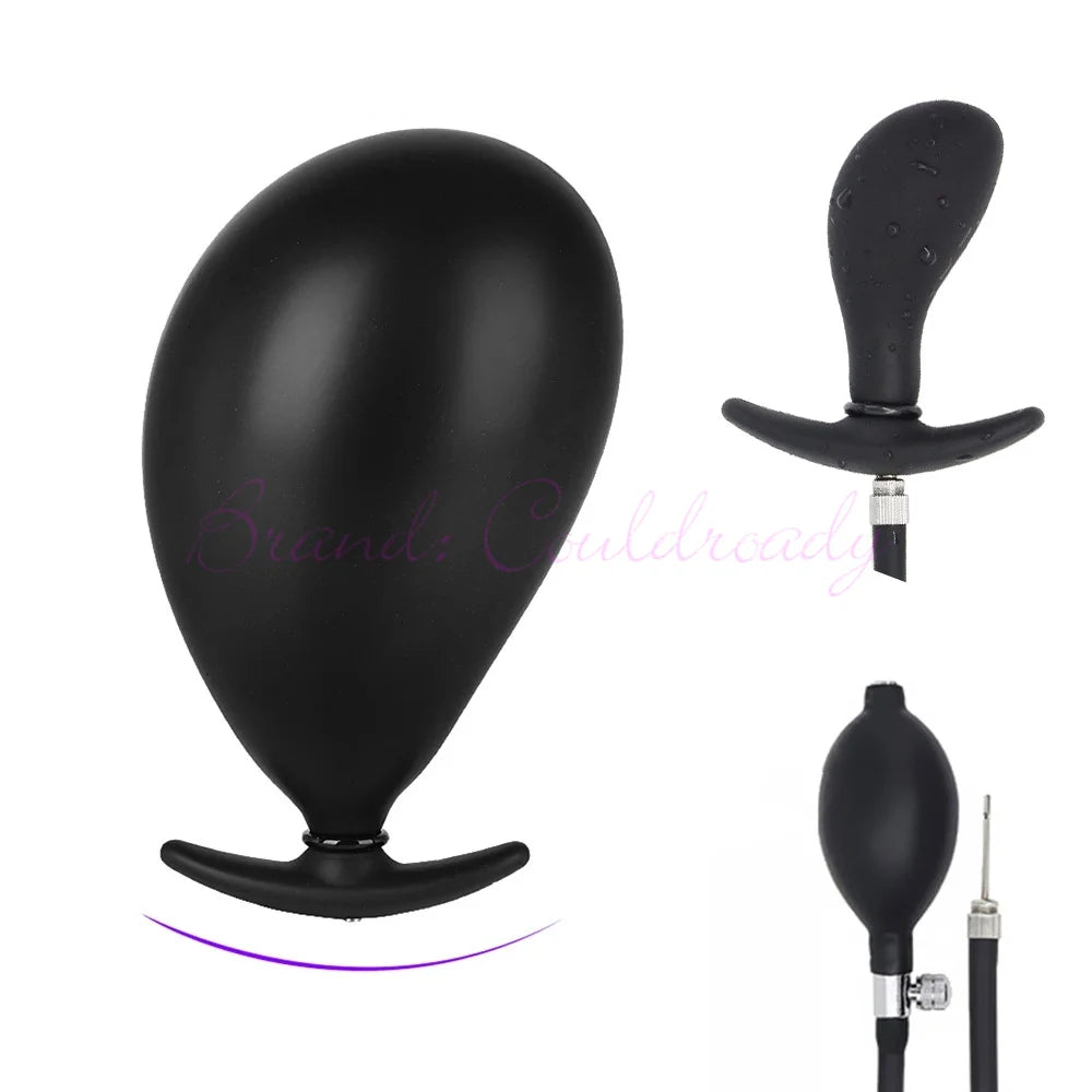 Inflatable Anal Dildo Silicone Soft Large Buttplug