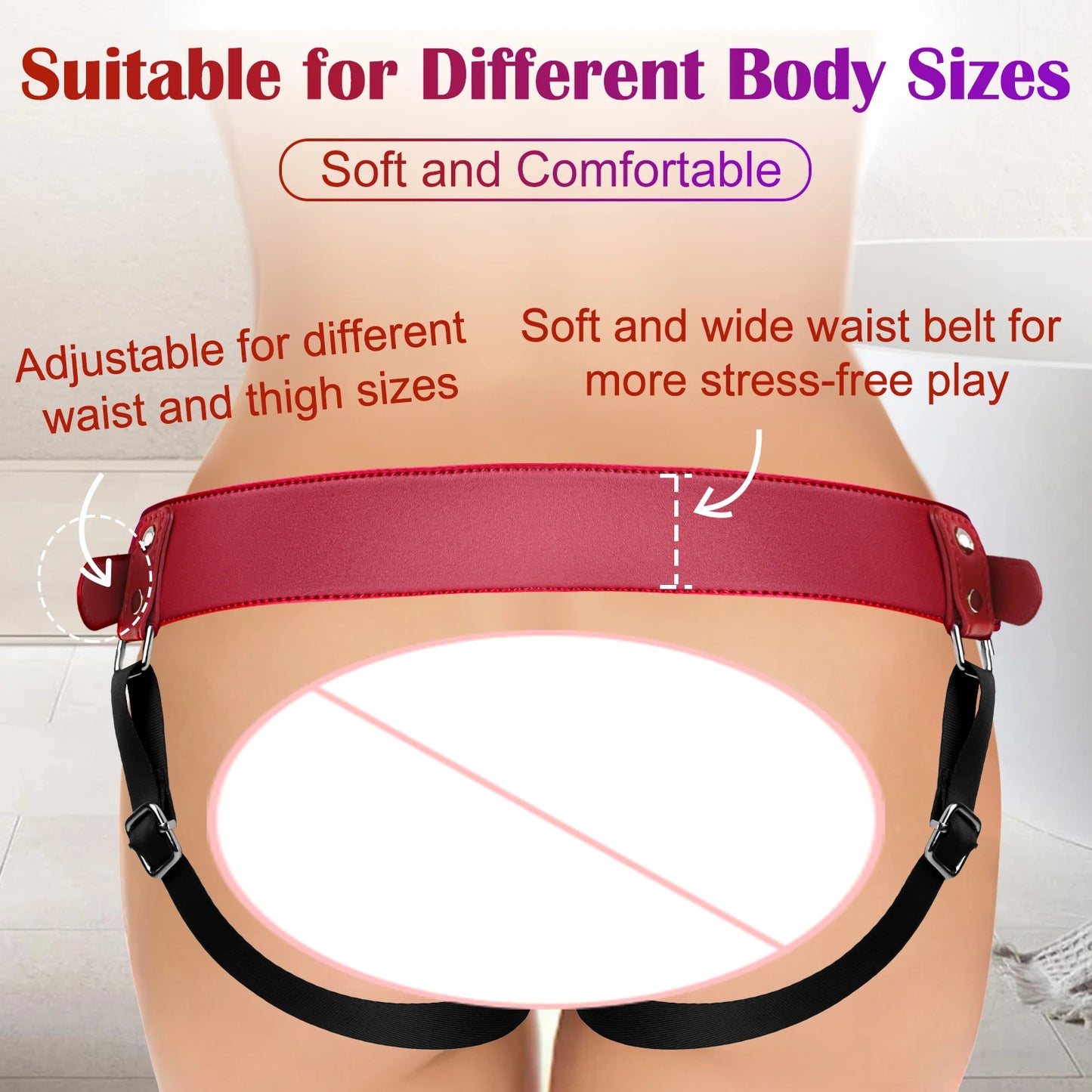 Red Strap On Dildo Harness