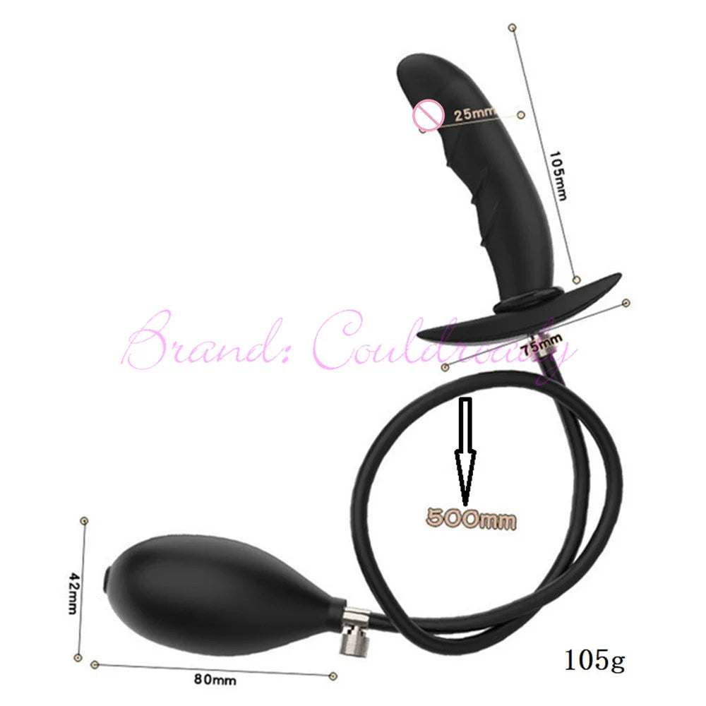 Inflatable Anal Dildo Silicone Soft Large Buttplug